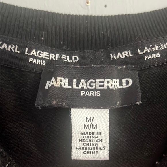 Karl Lagerfeld Black Sweatshirt with Gold Graphic - Picture 2 of 8